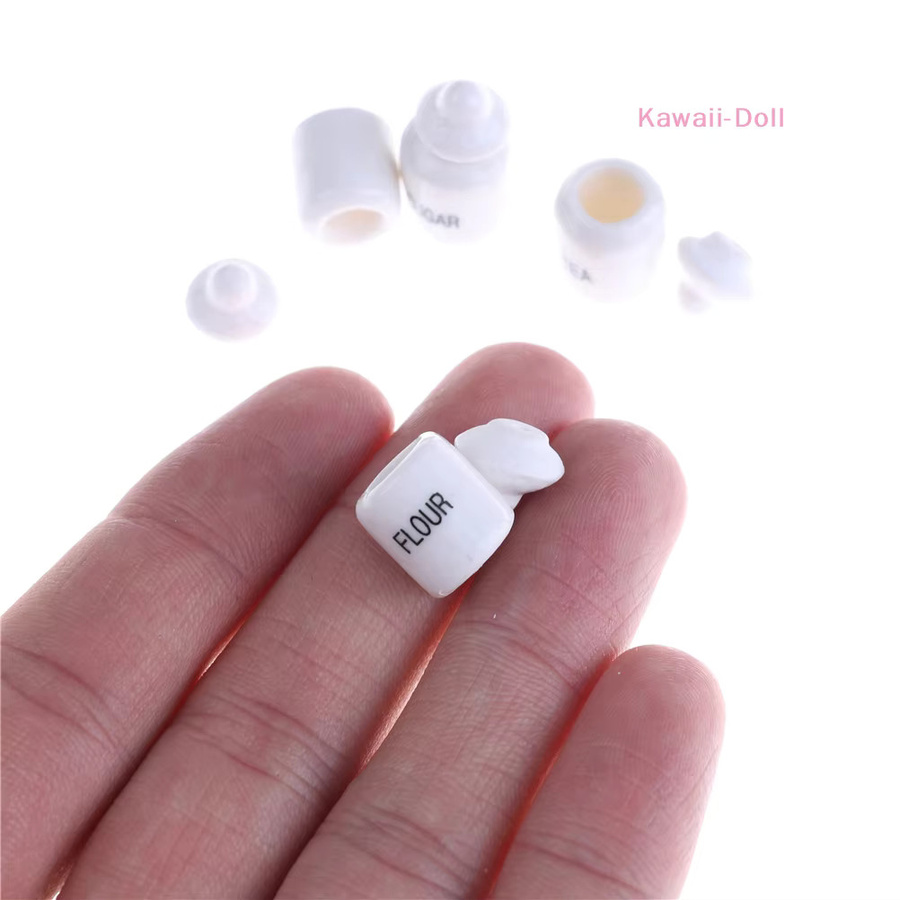 DIAPER&CORED Miniatur Weiße Keramik-Vorratsdosen, 4-teiliges Set, Küchenzubehör - Bild 2