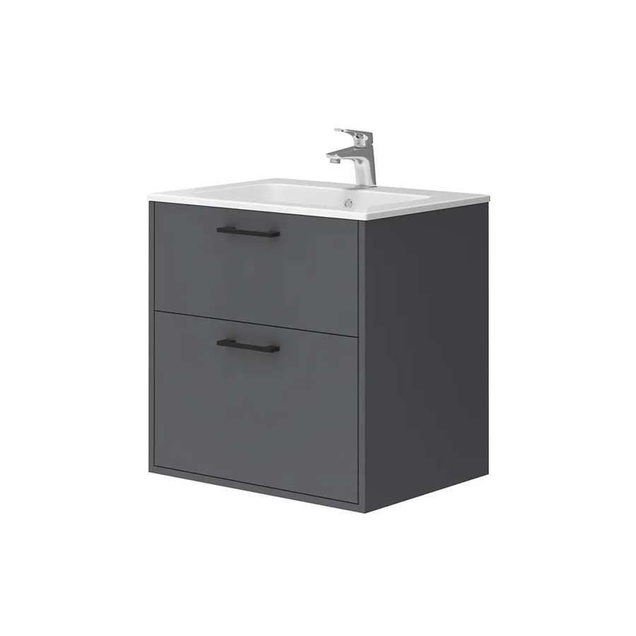 Vicco Badmöbel-Set Lanco in Anthrazit mit Waschtisch und Spiegelschrank, B/H/T: 61,5 x 60 x 45,5 cm - Bild 2