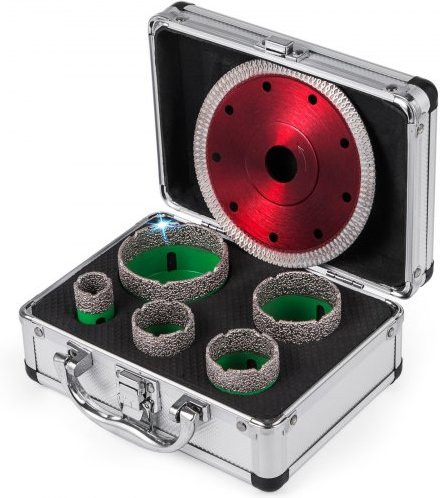 VEVOR 5er Set Diamant-Lochsägen mit M14 Gewinde für Granit und Stein, Durchmesser: 22 mm, 35 mm, 40 mm, 50 mm, 65 mm - Bild 1