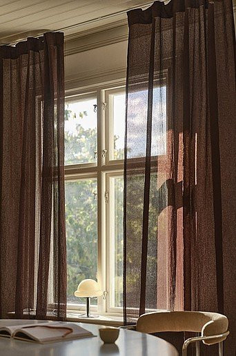 Jotex CAISA Multifunktionsgardine im 2er-Pack, braun, semi-transparent, Polyester - Bild 1