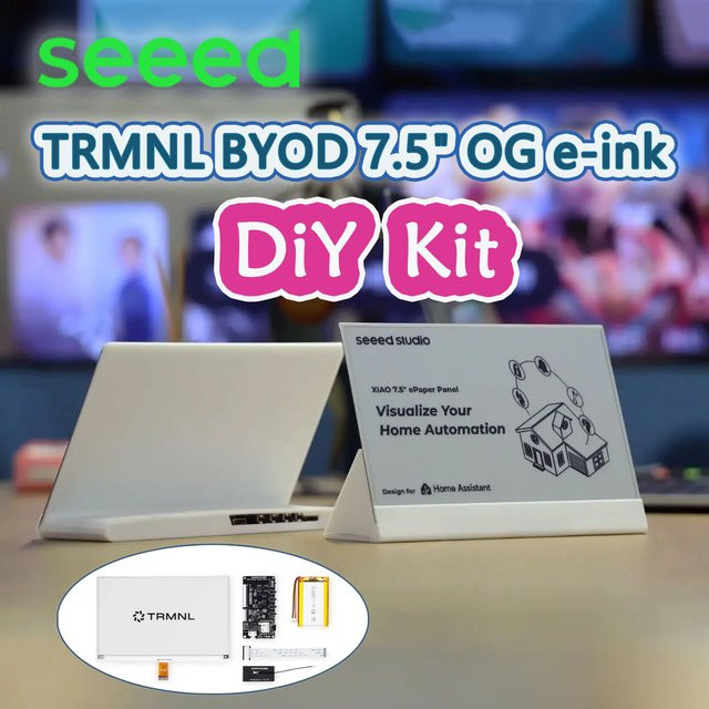Seeed Studio TRMNL BYOD 7,5 Zoll E-Ink DIY Kit Monochromes E-Ink Display 800x480 XIAO ESP32-S3 PLUS Arduino-kompatibel in Weiß - Bild 1