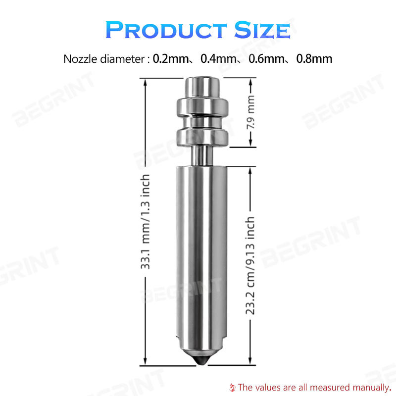 Anycubic Bimetall-Hotend-Düsen KX Einteilig für Anycubic Kobra X und Kobra 4, Farbe: Silber, Durchmesser: 0,2 mm, 0,4 mm, 0,6 mm, 0,8 mm - Bild 2