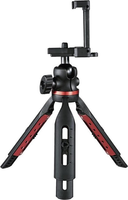 Hama 2in1 Solid 19B Reisestativ mit Kugelkopf und Revolvergriff für Handy und Kamera in Schwarz - Bild 1
