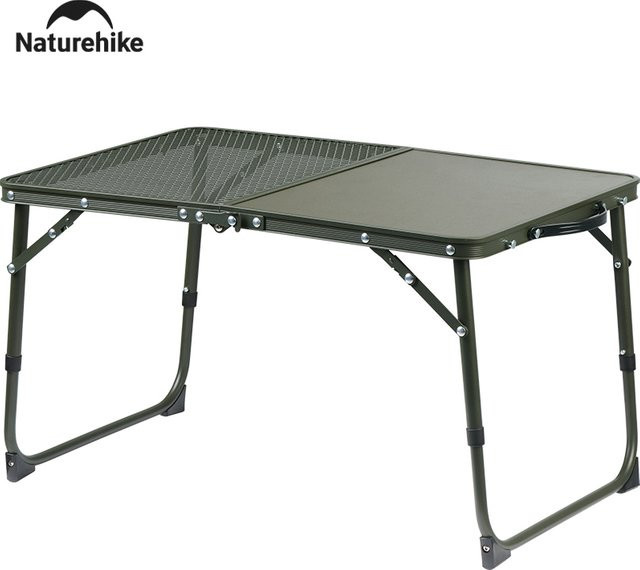 Naturehike Campingtisch aus MDF, höhenverstellbarer und klappbarer Picknicktisch in Grün - Bild 1