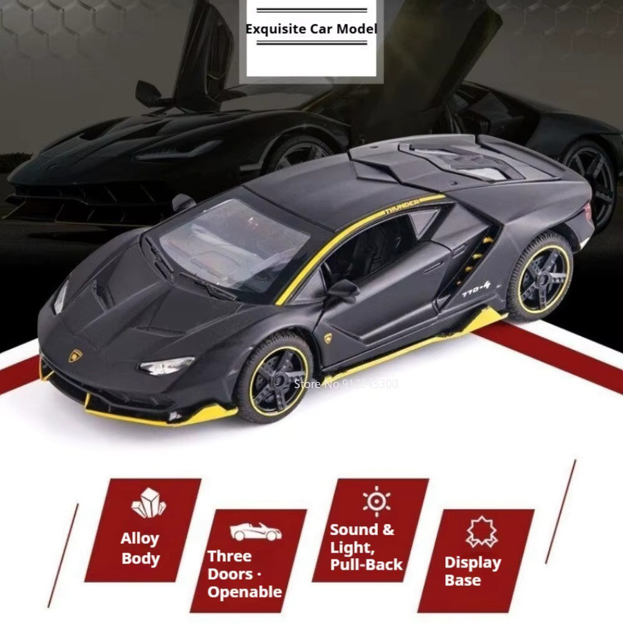 RMZ city LP770 SVJ63 Automodell-Spielzeug, Maßstab 1:32, mit Licht und Sound, mit öffnenden Türen, Rückziehfunktion, Gummireifen - Bild 3