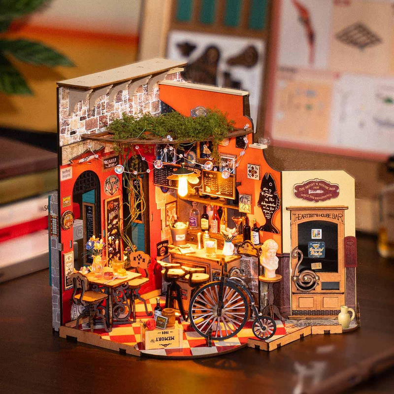 ROBOTIME Rolife 3D-Puzzle Cheers Bar & Restaurant DIY Miniaturhaus aus Holz in Mehrfarbig - Bild 8
