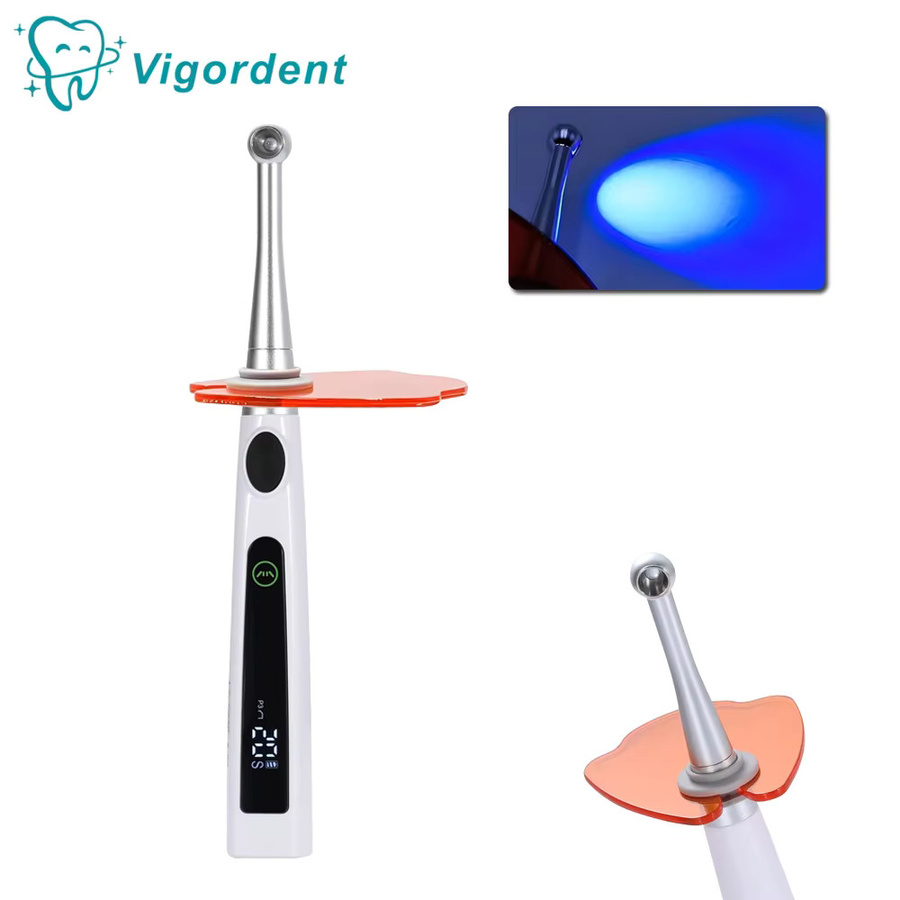 VIGORDENT Kabellose Dental-LED-Polymerisationslampe mit Metallkopf in Weiß, 4 Modi, 800-2400 mW/cm² - Bild 2
