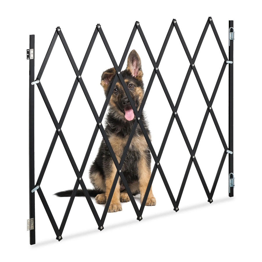Relaxdays Ausziehbarer Hundeabsperrgitter aus Bambus und Eisen in Schwarz, B/T/H: 87,5 x 17 x 130 cm - Bild 2