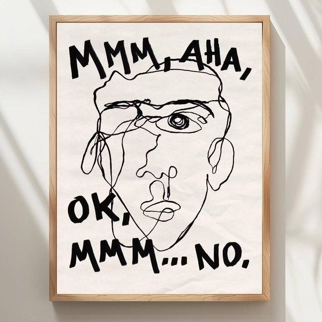 Kayou Porträt Skizze Poster Abstrakte Wandkunst Weiß Modernes Design Wasserdichter Wandaufkleber - Bild 1