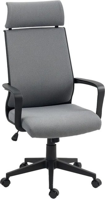 Ergonomischer HOMCOM Bürostuhl in Dunkelgrau mit Kopfstütze und Armlehnen, B/T/H: 69 x 60,5 x 120 cm - Bild 1