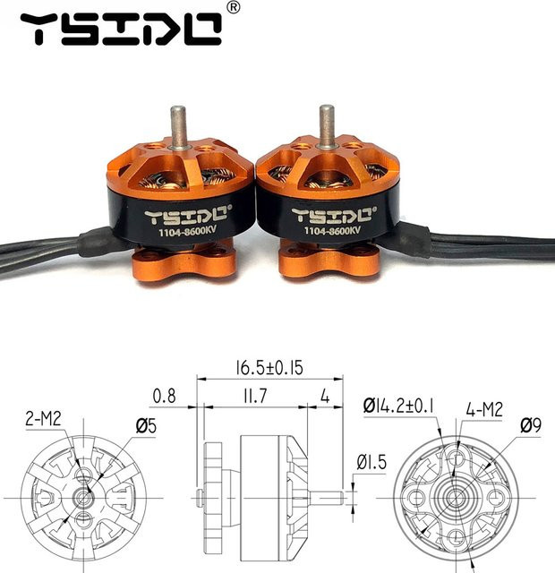 4 Stück ysido Bürstenlose Motoren für RC-Drohnen 110 7500kv 8600kv in Orange für FPV Racing Quadcopter Alpha A75 Beta75x Crux3 - Bild 1