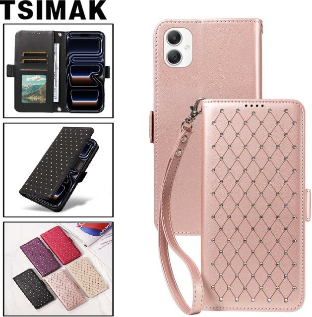 Lederne Flip-Wallet-Hülle für Samsung Galaxy A-Serie in Beige - Bild 1