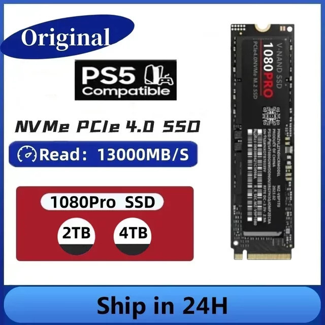 1080Pro M2 NVMe SSD PCIe 4.0 Interne Festplatte mit Kühlkörper Schwarz 1000 GB - Bild 1