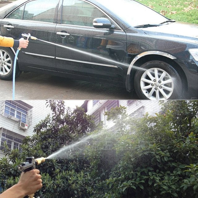 Hochdruck-Spritzpistole mit Messinganschluss für die Autowäsche und Gartenbewässerung in Gold - Bild 1