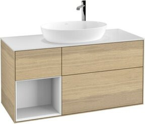 V&B Waschtischunterschrank Finion mit Wandbeleuchtung in Weiß, B/T/H: 120 x 50,1 x 50,1 cm - Bild 1