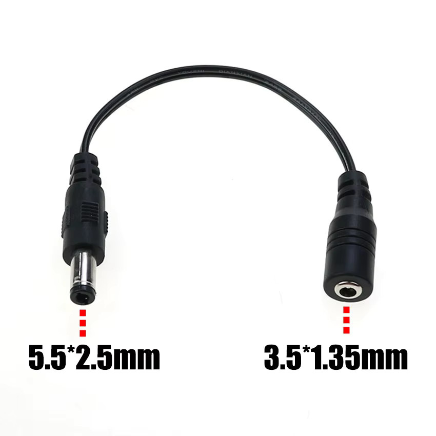 JCD DC-Stromadapterkabel Verlängerungskabel Schwarz mit verschiedenen Stecker- und Buchsenoptionen von 5,5x2,1mm bis 5,5x2,5mm - Bild 1