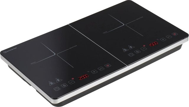 Sommertal Induktionskochfeld mit 2 Platten aus schwarzem Glas inklusive Timer und Abschaltautomatik - Bild 1