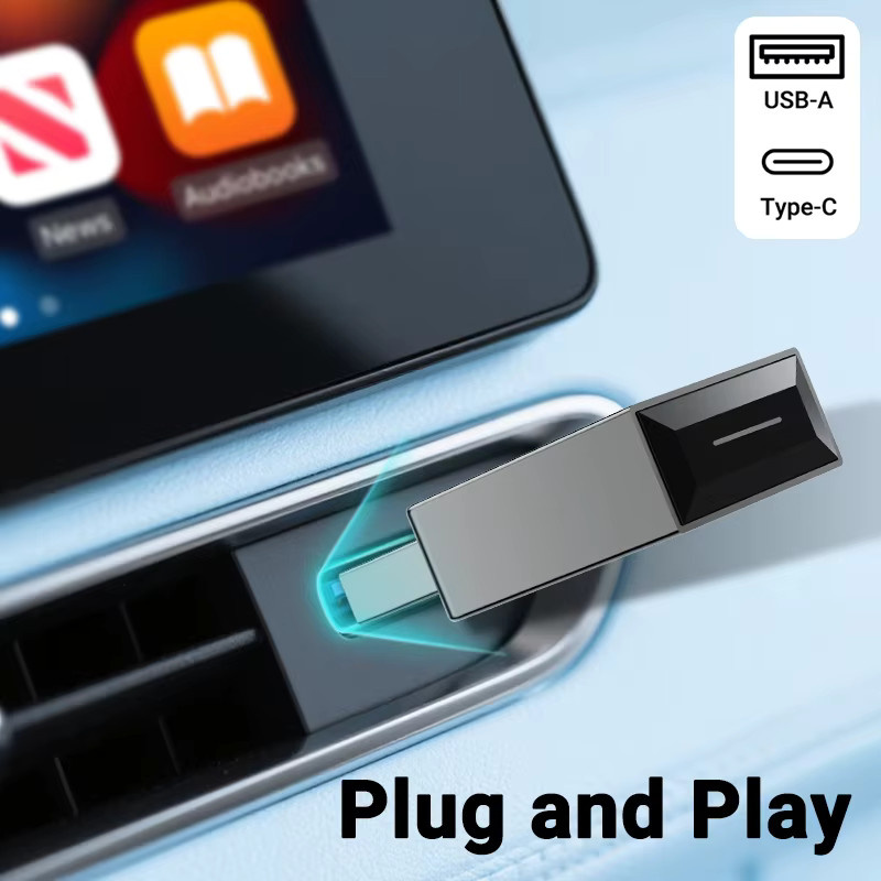 XUDA CarPlay und Android Auto Adapter Plug-and-Play für VW Toyota Nissan Ford Benz Schwarz – Konverter von kabelgebunden zu kabellos für OEM-Fahrzeuge - Bild 3