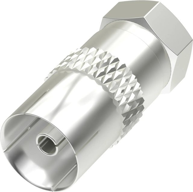 Hama SAT-Antennen-Adapter F-Stecker zu Koax-Kupplung in Silber - Bild 1