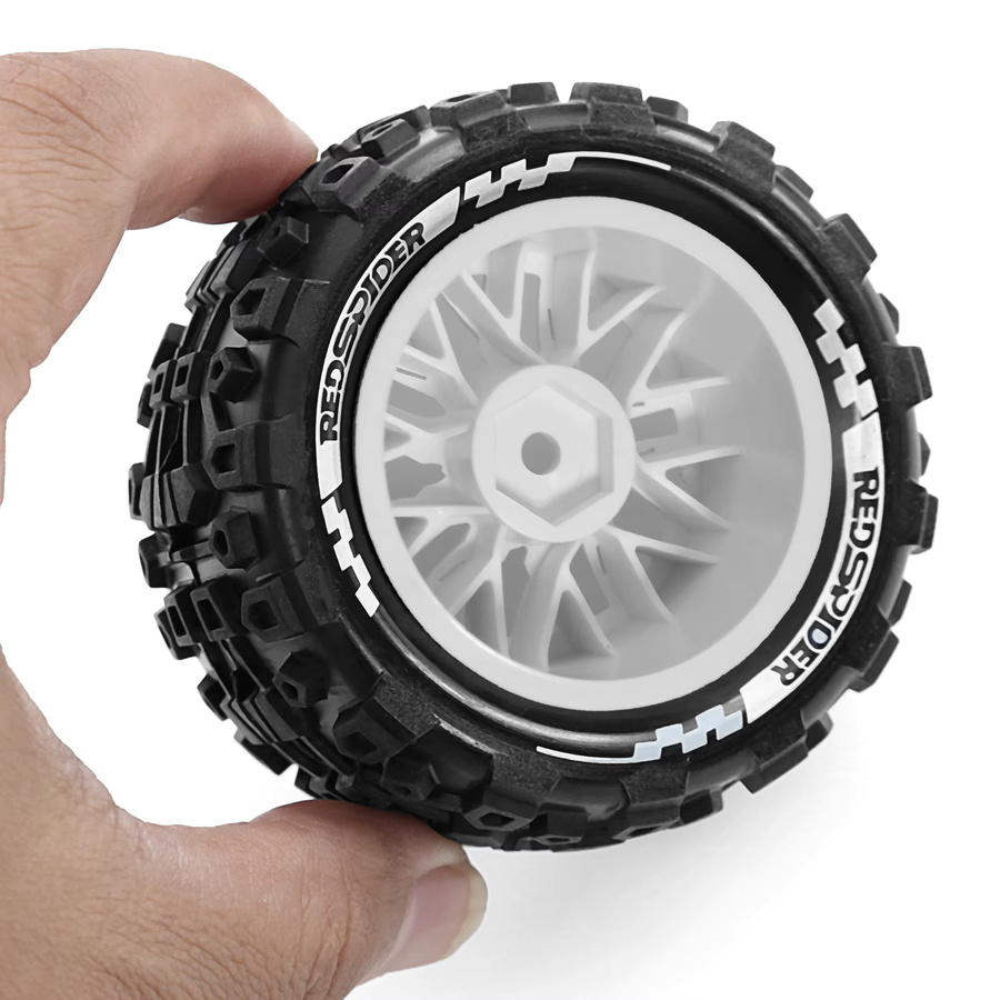 RS MX1.85 RC-Räder und Reifen, 12 mm Sechskant-Radreifen-Sets, 1:18, Schwarz - Bild 6