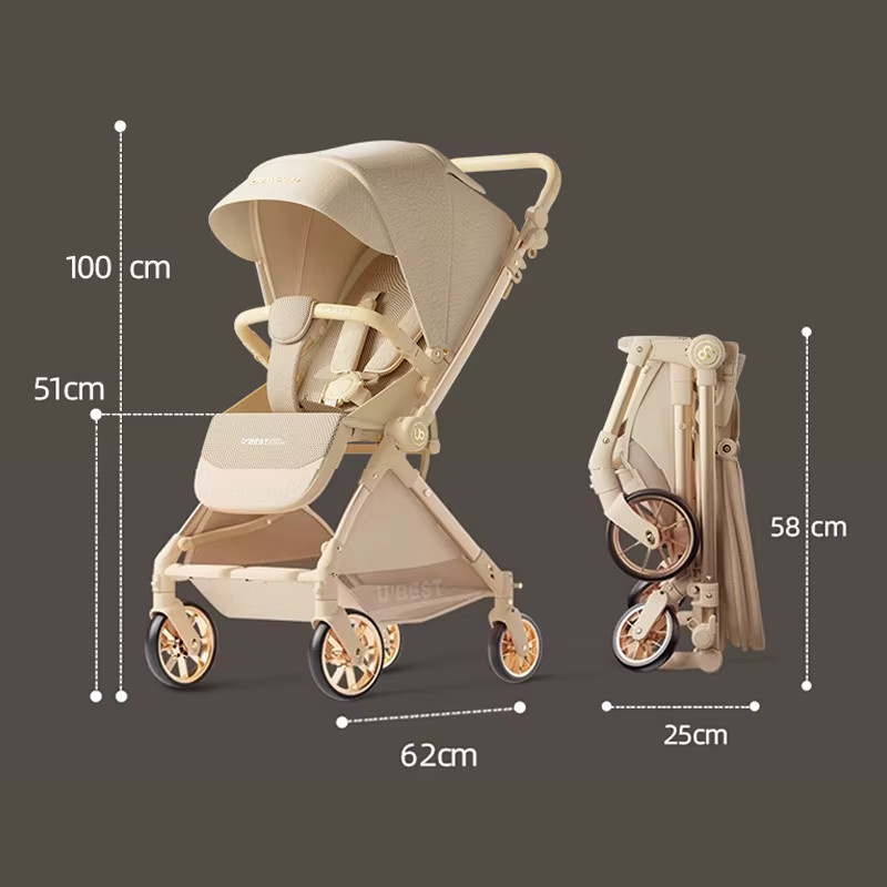Ubest V3 Kinderwagen als zusammenklappbarer Kombi-Kinderwagen für Neugeborene mit Liegefunktion und Zwei-Wege-System - Bild 3
