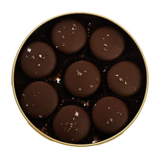 Erfurter Goldhelm Karamellpralinen Meersalz dunkle Schokolade 80 g - Bild 2