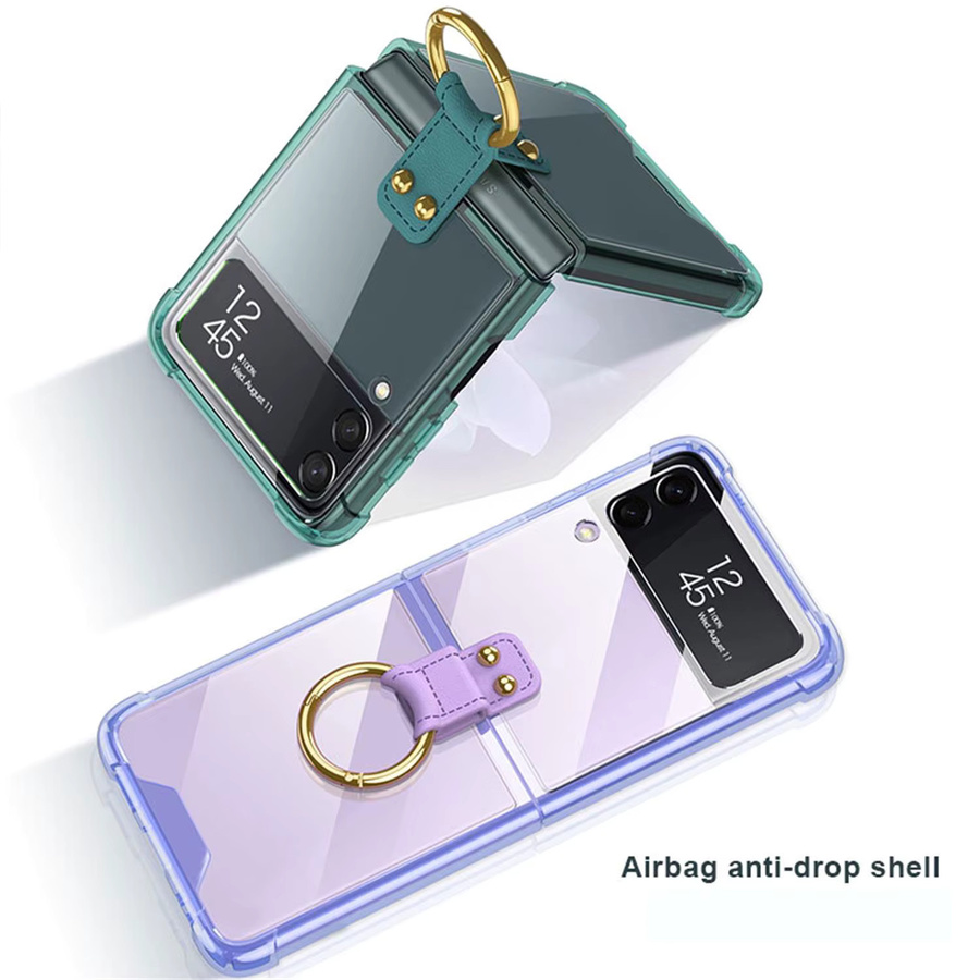 Stoßfeste Airbag-Ring-Handyhülle für Samsung Galaxy Z Flip 4 in Transparent - Bild 2