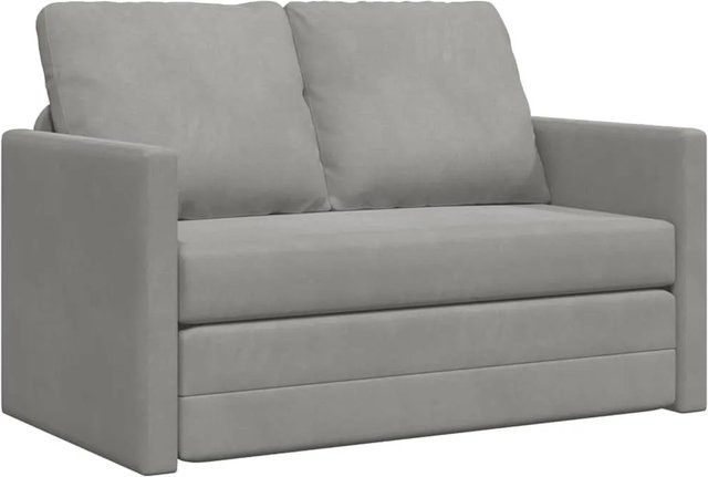 vidaXL Bodensofa mit Schlaffunktion in Grau aus Samt, B/T/H: 204 x 122 x 55 cm - Bild 1