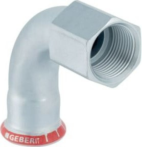 Geberit Übergangsbogen Mapress C-Stahl 90 Grad, d 42 x Rp 1 1/2 Zoll, mit Innengewinde, außen verzinkt, silber - Bild 1