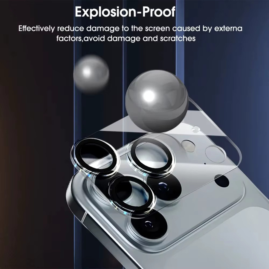 3D-Kameraobjektivschutz aus gehärtetem Glas für Apple iPhone 17 Pro Max, iPhone 17 Pro, iPhone 17 und iPhone 17 Air, transparent, kratzfest, 9H Härtegrad - Bild 1