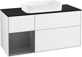 V&B Waschtischunterschrank Finion in Anthrazit und Weiß, B/T: 120 x 60 cm - Bild 1