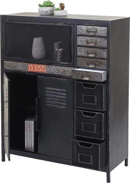 Apothekerkommode MCW-F32 Sideboard im Industriedesign, Farbe: Schwarz, B/H/T: 115 x 89 x 35 cm - Bild 1