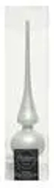 Kaemingk Christbaumspitze aus Glas in Winterweiss Matt, Durchmesser: 6 cm, Höhe: 26 cm - Bild 1