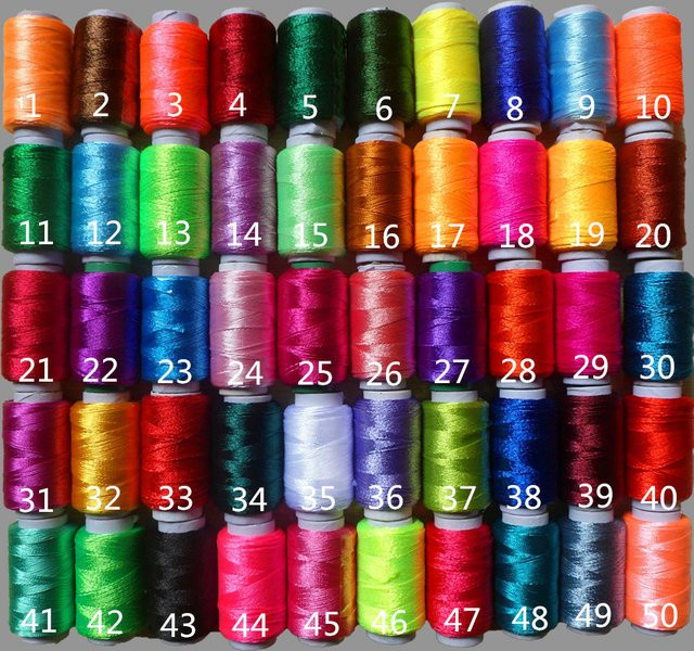 50er Set mehrfarbige Seidenstickfäden für Stickerei und Handarbeit, 12 g pro Stück - Bild 1