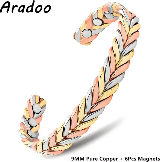 ARADOO Armband, Kupfer, geflochtener Armreif, Damen - Bild 1