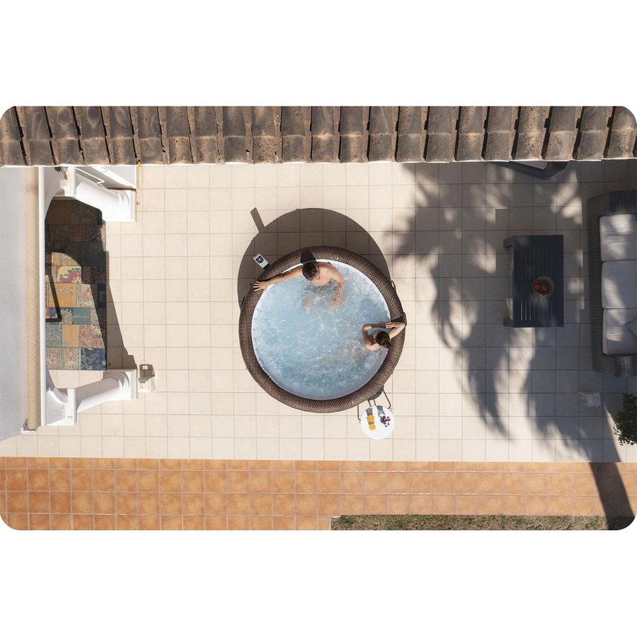 Bestway LAY-Z-SPA Bali aufblasbarer Whirlpool mit AirJet Technologie für 7 Personen in Braun, Durchmesser: 216 cm, Höhe: 71 cm - Bild 3