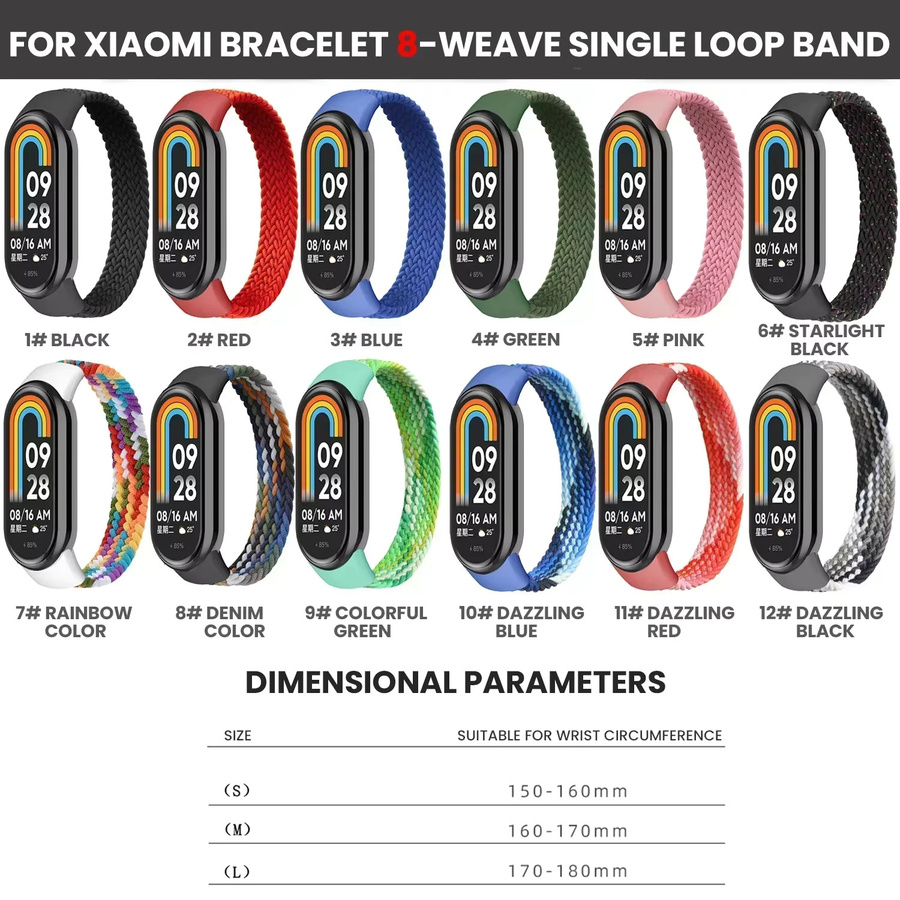 CAOWTAN Uhrenarmband für Xiaomi Mi Band 9, Nylon, Bunt, Unisex - Bild 4