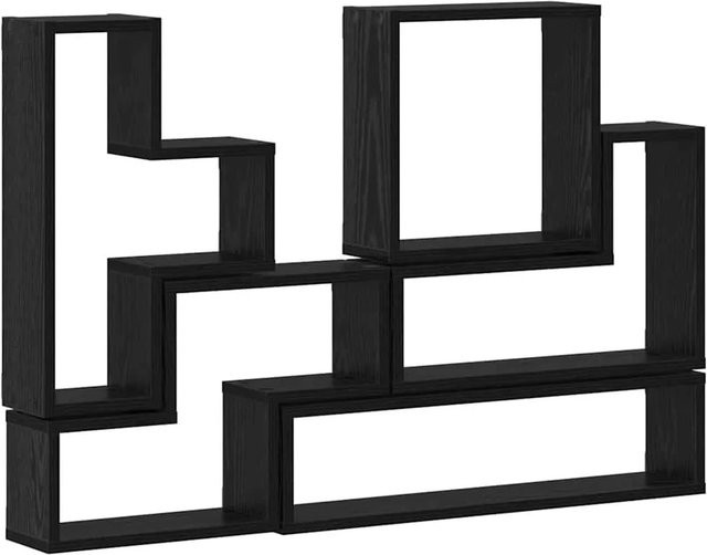 vidaXL Wandwürfel in Schwarz und Eichen-Optik aus Holzwerkstoff, B/H/T: 96 x 64 x 12 cm - Bild 1