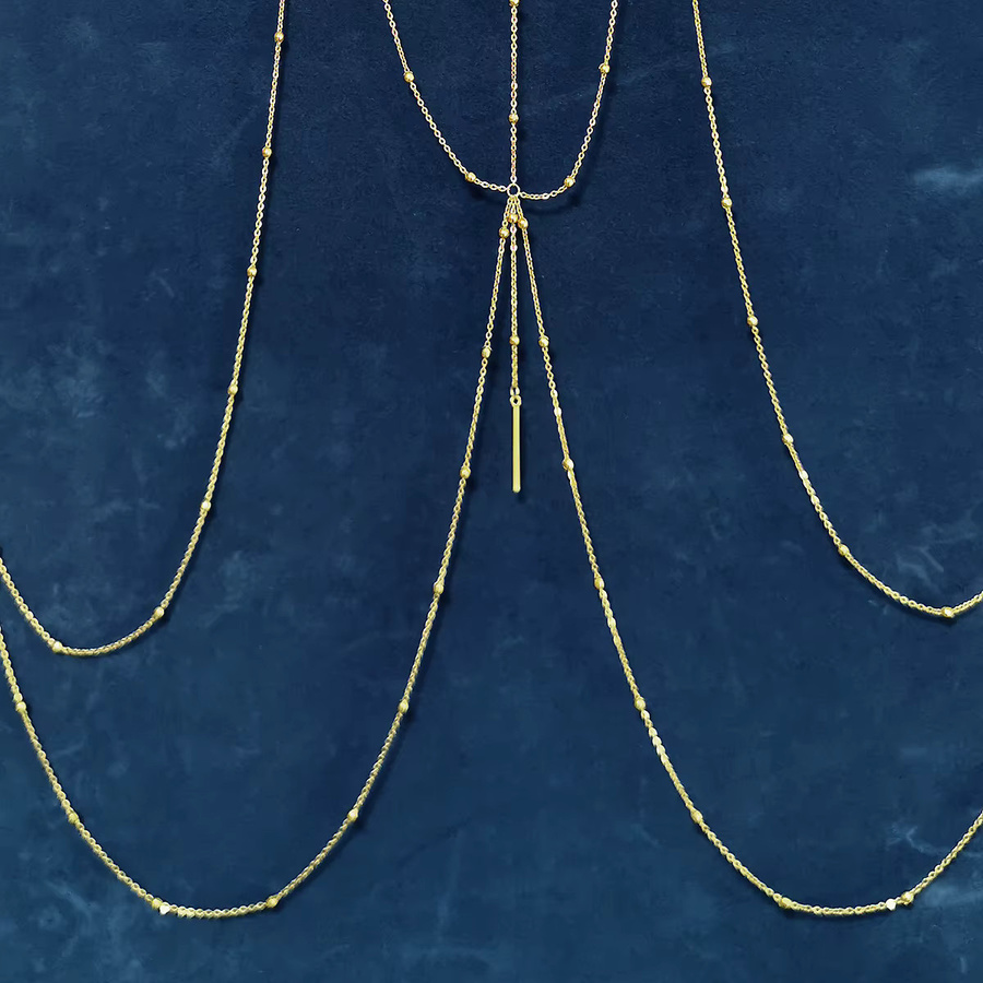 Minamama Körperkette Edelstahl, Gold, Damen - Bild 2