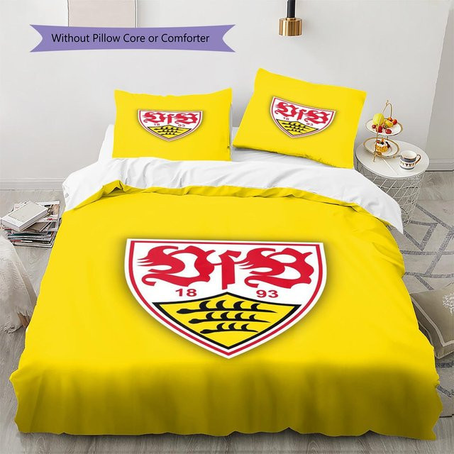 Stuttgart Fußballverein Bettwäsche Set mit Bettbezug und 2 Kissenbezügen in Gelb, B/H: 200 x 220 cm - Bild 1