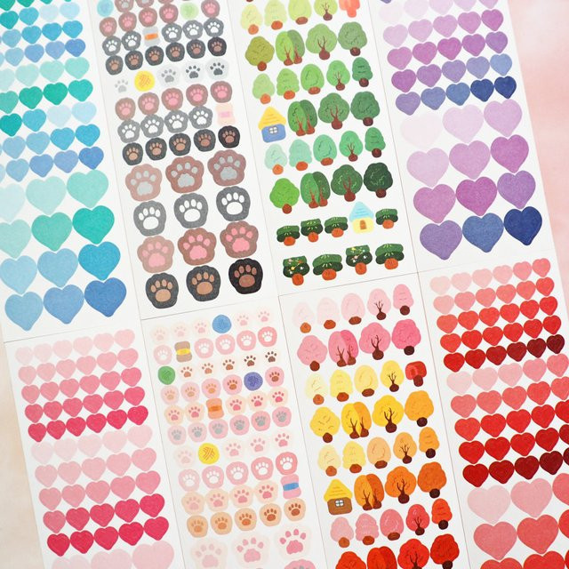 Ästhetische Koreanische 4-Jahreszeiten-Wald Papieraufkleber für Scrapbooking und DIY Tagebuch, Multicolour - Bild 1