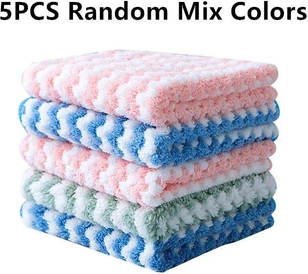 5-teiliges Set Küchenschwämme mit Vlies-Verdickung, saugstark und ölabweisend, Farbe: Grau/Mehrfarbig, Marke: Household supplies MH - Bild 1