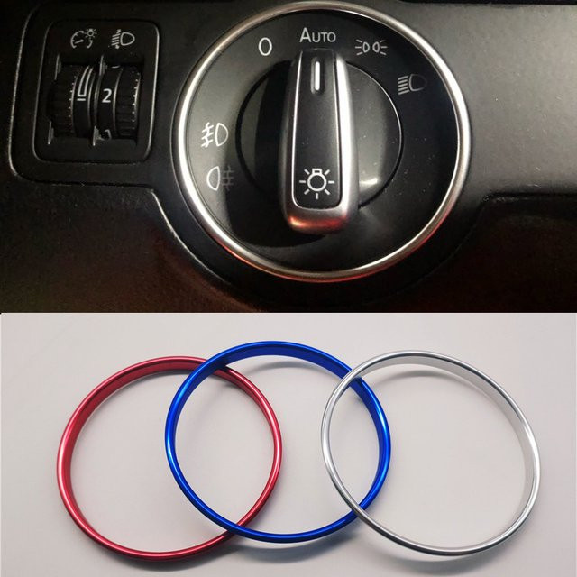 Dekorative Trim Rahmen Ringe für Auto Scheinwerfer Schalter passend für Volkswagen VW Golf Jett MK5 MK6 Passat B6 B7 CC Touran Tiguan von angelguoguo - Bild 1