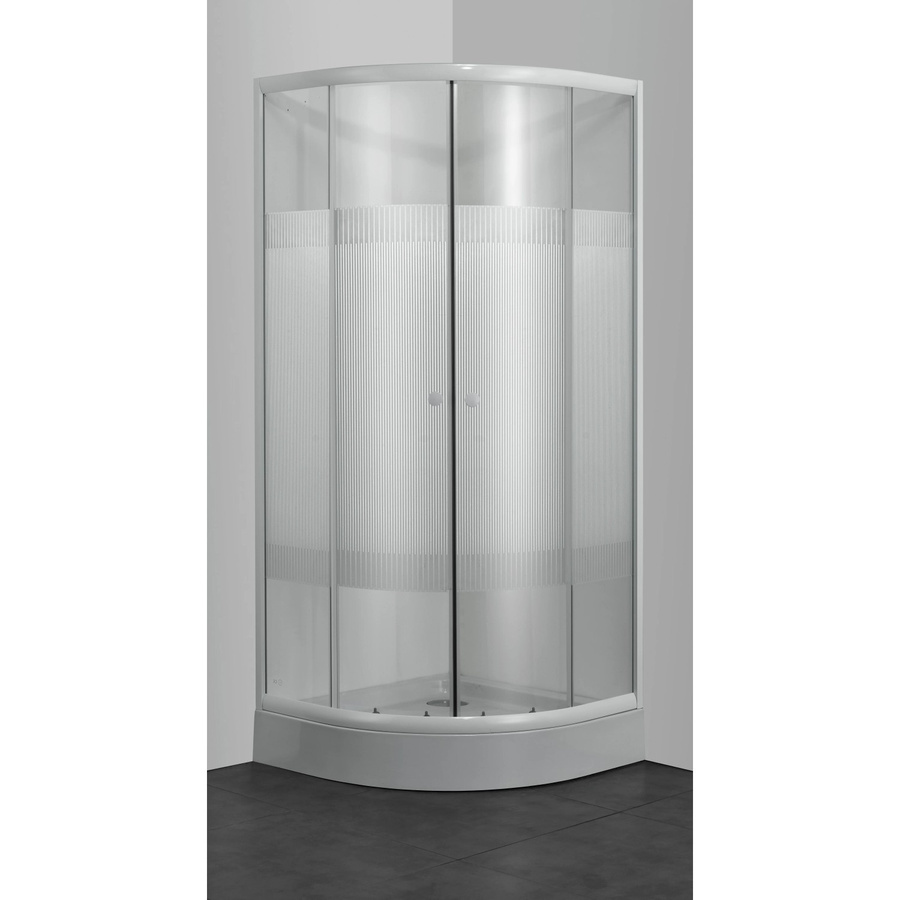 Sanotechnik Viertelkreis-Duschkabine in Weiß, B/T/H: 90 x 90 x 180 cm - Bild 2