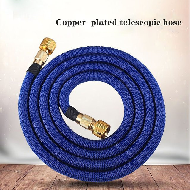 Blauer Teleskop-Wasserschlauch aus TPE mit Kupferbeschichtung für Garten und Haushalt - Bild 1