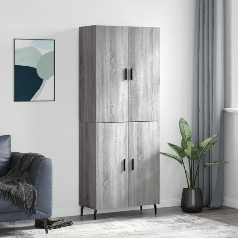 Vidaxl Highboard Modern in Grau aus Holzwerkstoff und Metall, B/T/H: 69,5 x 34 x 180 cm - Bild 1