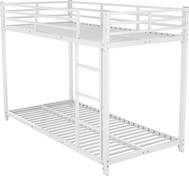 KOMHTOM Etagenbett aus Metall für Kinder in klassischem Design, Farbe: Weiß, B/T/H: 90 x 200 cm (ohne Matratze) - Bild 1