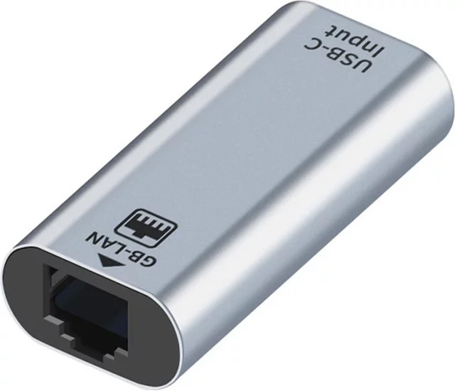 BSN USB-C auf RJ45 Ethernet Adapter, 10/100/1000 Gigabit LAN Netzwerkkarte mit Kabel, Farbe: Silber - Bild 1