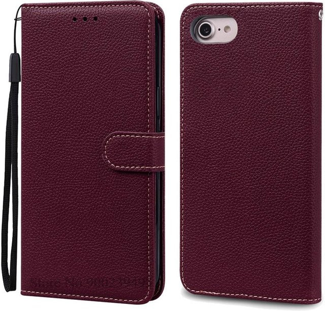 Leder Wallet Hülle für Apple iPhone SE 2020 (SE 2) und iPhone SE 3, stoßfeste Silikon Flip Hülle - Bild 1