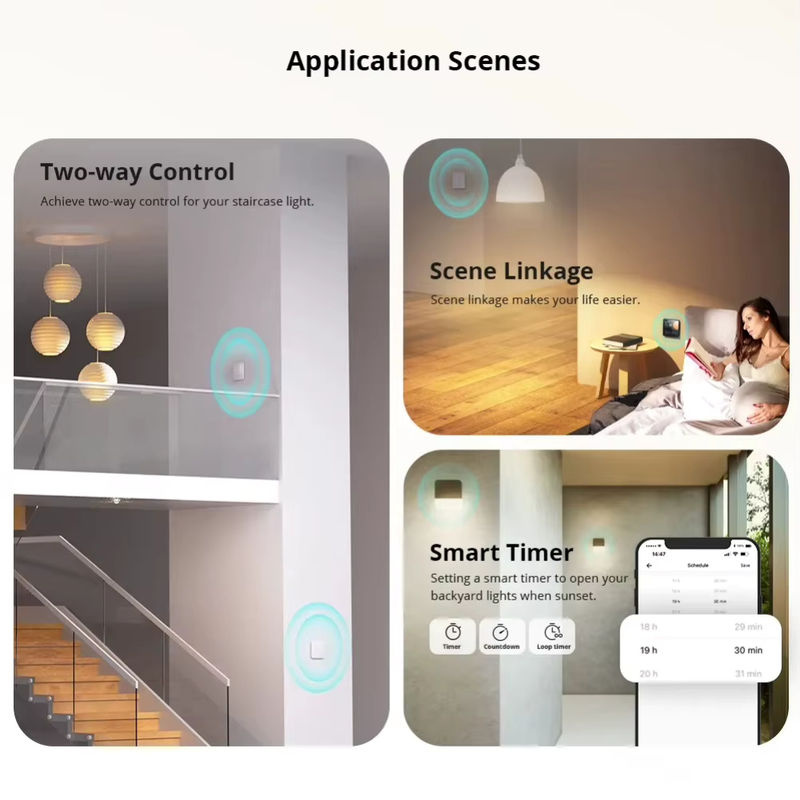 SONOFF ZBMINI L2 Zigbee-Schalter, kabelloses 2-Wege-Modul für Smart Home, ohne Neutralleiter, Farbe: Weiß - Bild 3
